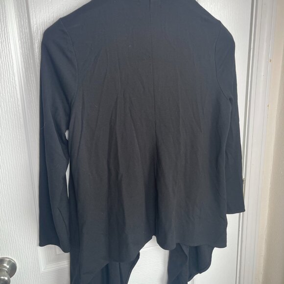 Torrid Dark Grey Drape Open Cardigan Asymmetric Hem Stretch SZ L Plus 0 - Picture 6 of 6